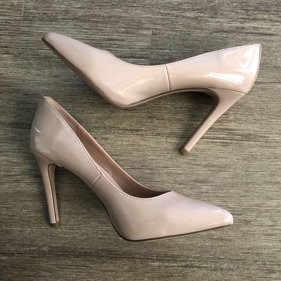 BCBG Shoes - Women’s Nude Patent Heidi High Heel Pumps